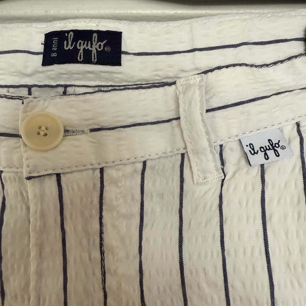 Il Gufo White and Black Striped Kids Pants - Picture 4 of 6